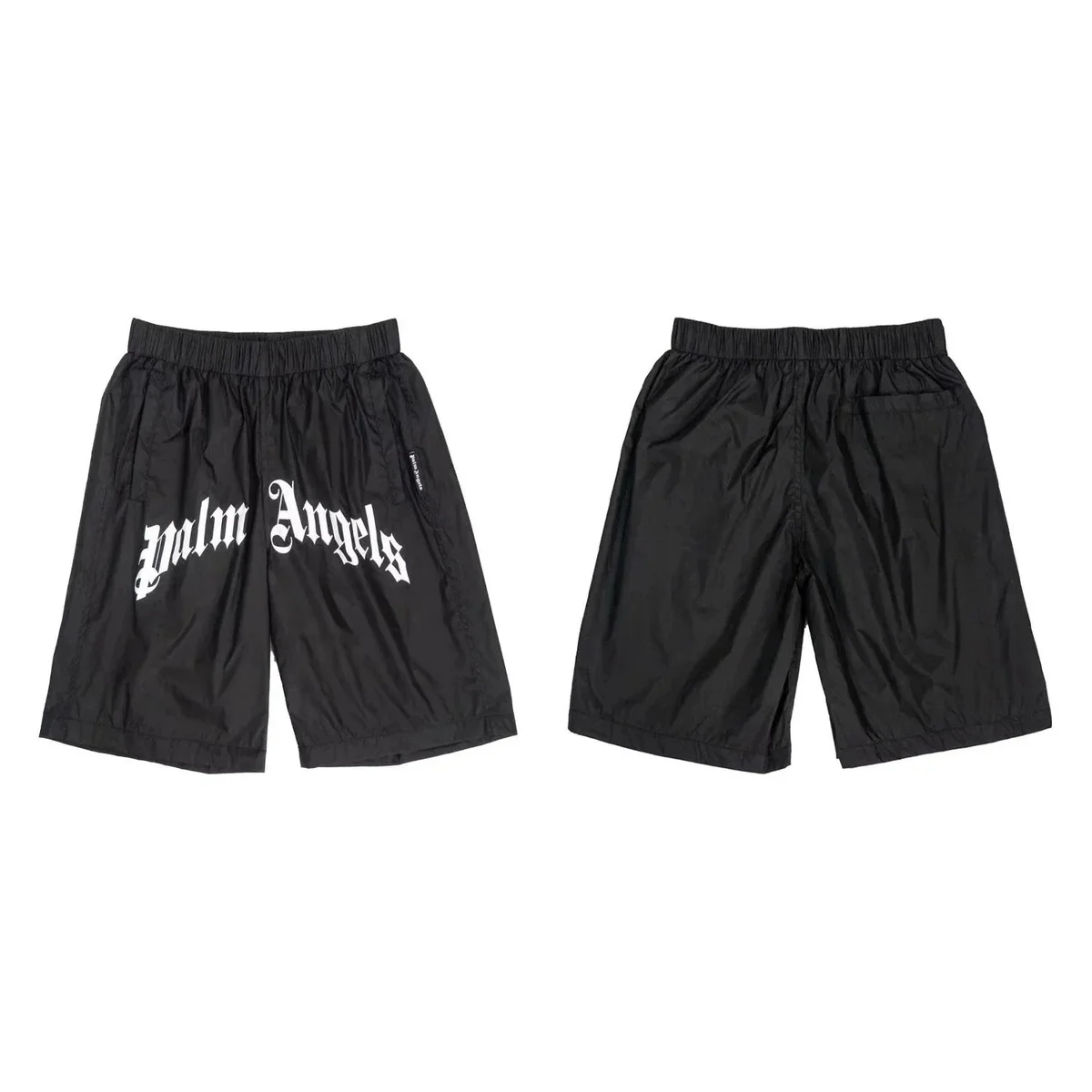 Palm Angels Palm Angels Black/White Logo Shorts Black - 1