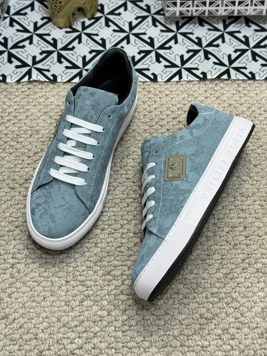 Philipp Plein Philipp Plein Floral Pattern Low-Top Sneakers Blue
