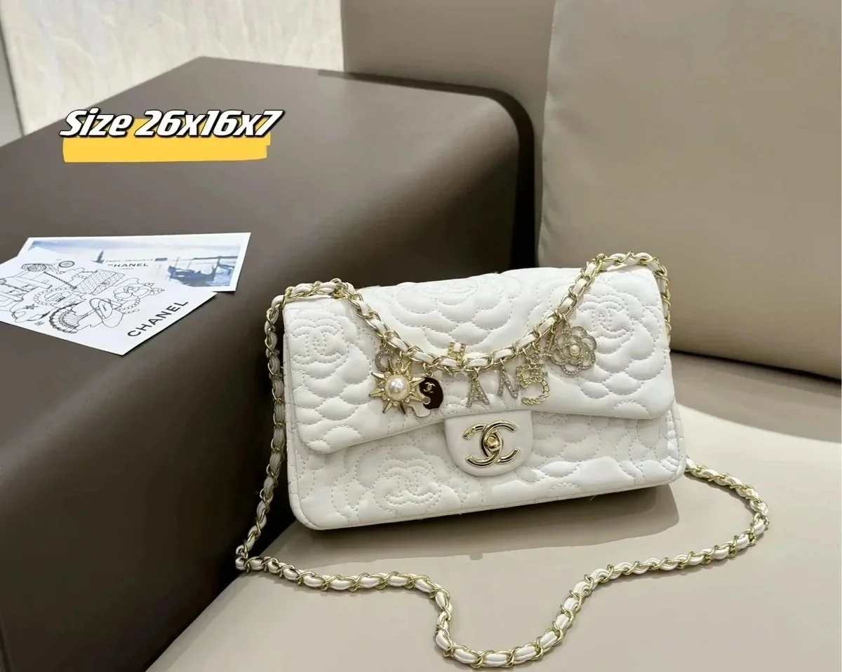 Chanel Classic Flap White Quilted Leather Bag