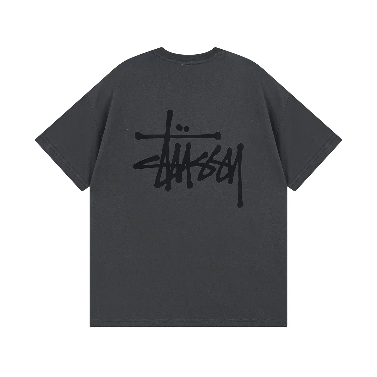 Stussy Stüssy Basic Logo Dark Grey T-Shirt Grey - 1