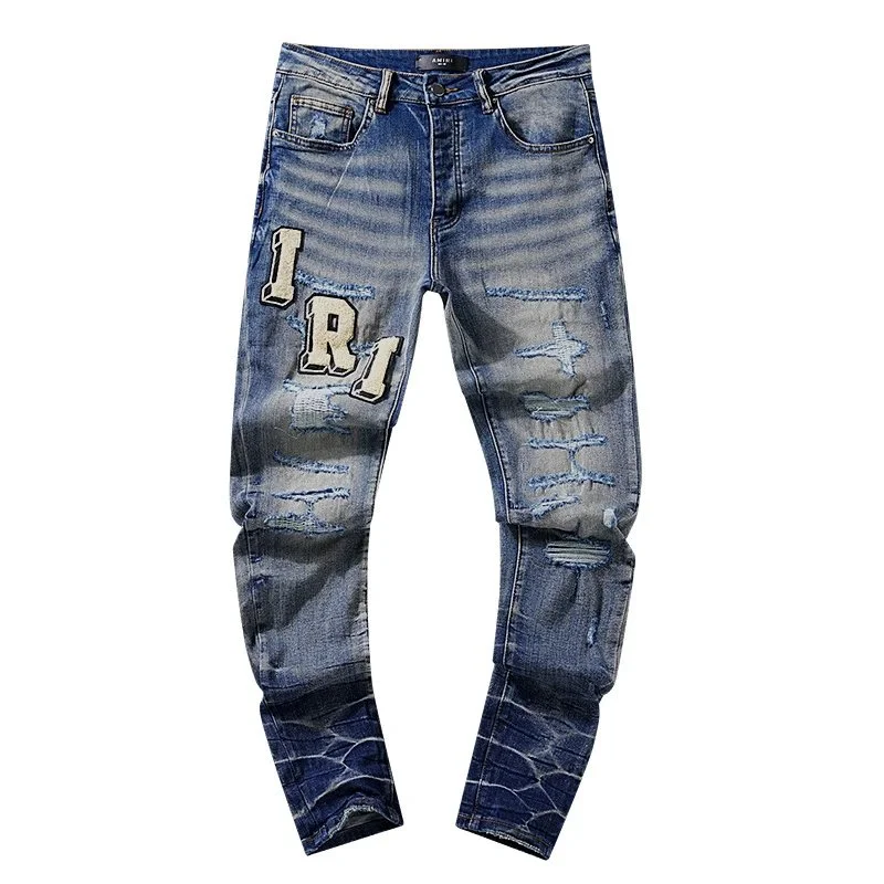 Other Distressed Light Wash Blue Jeans Blue - 1