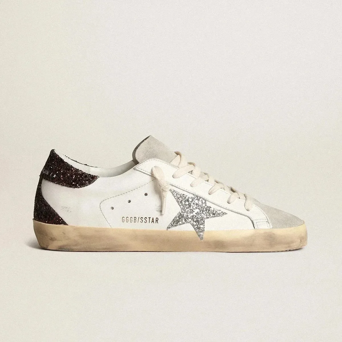 Golden Goose Golden Goose Super-Star White/Silver Glitter Sneakers White - 1