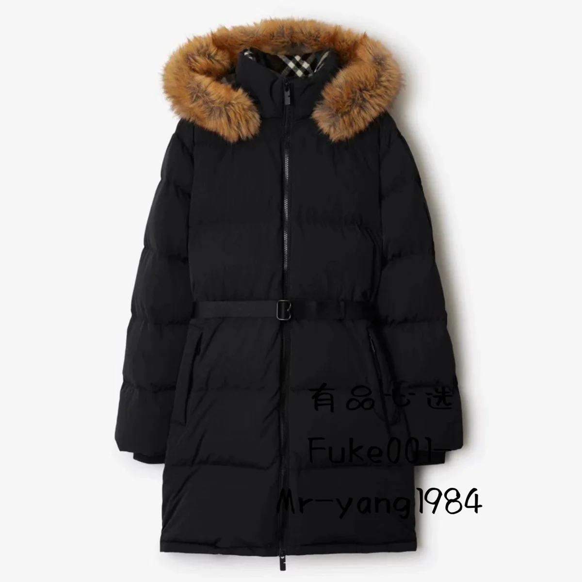 Other Mid-Length Black Parka with Fur Trim Coat Black - 1