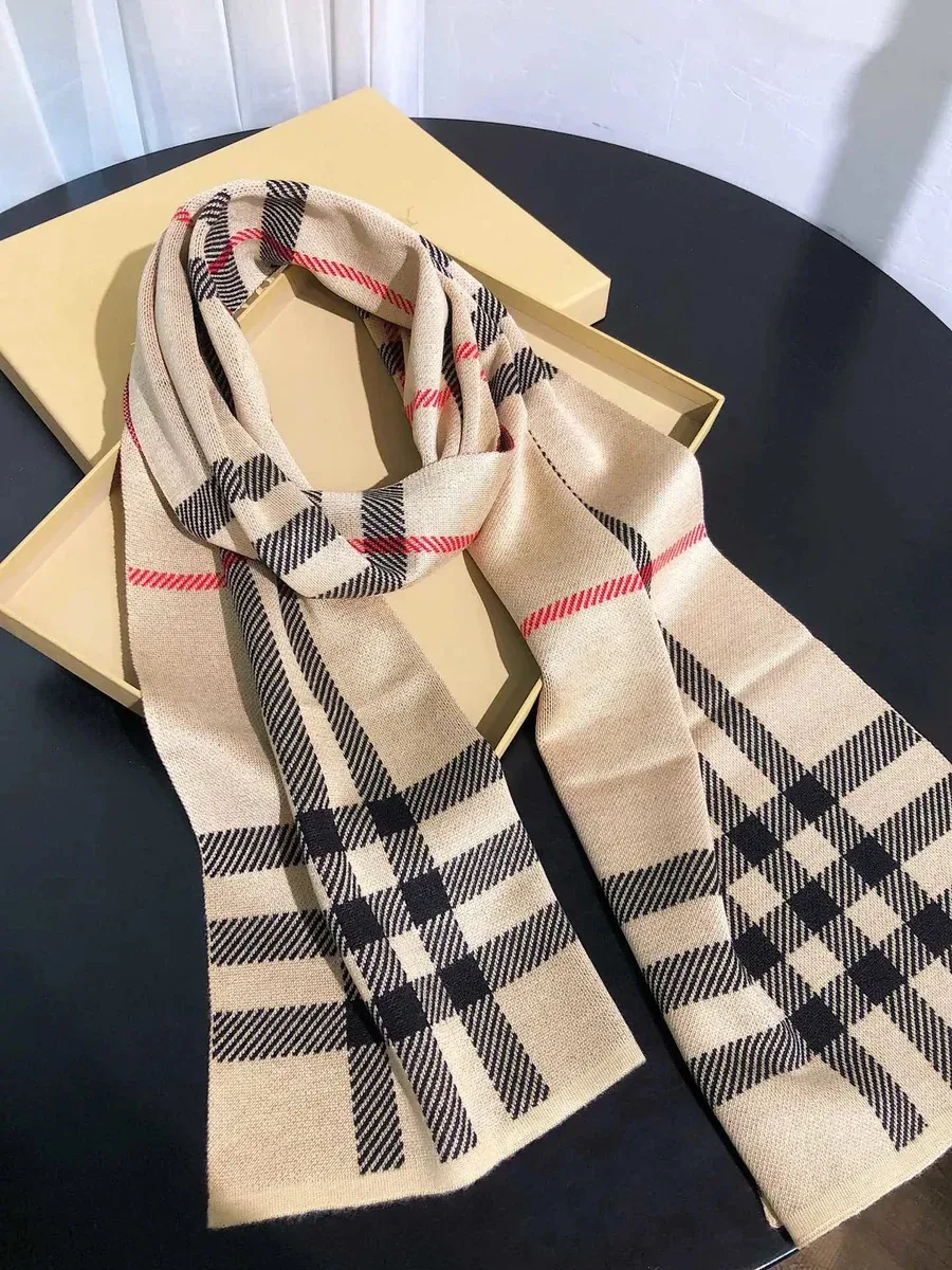 Burberry Burberry TB Monogram Plaid Scarf Beige/Black/Red Beige - 1