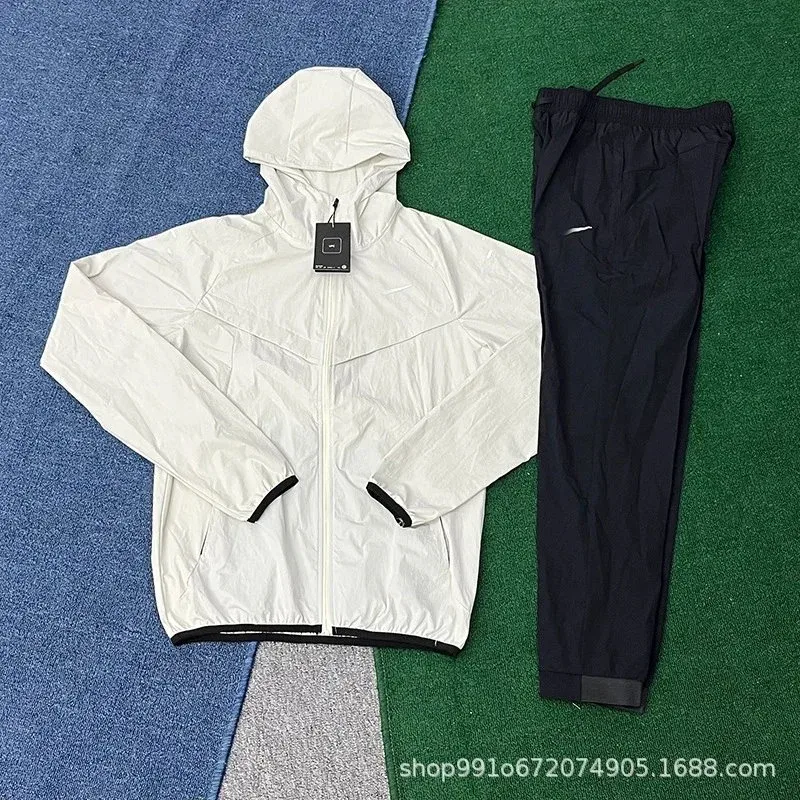 Nike Nike Air Tech Fleece Light Grey Jacket & Black Pants Set Grey - 1