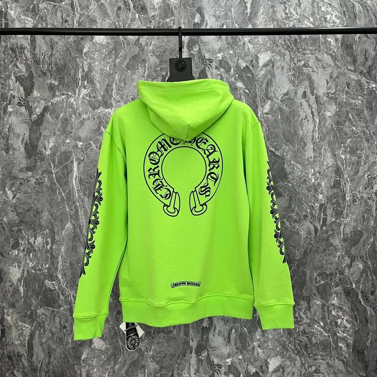 Chrome Hearts Chrome Hearts CH Cross Hoodie Neon Green Green