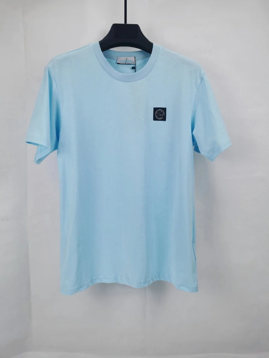 Stone Island Stone Island Light Blue Logo T-Shirt Blue