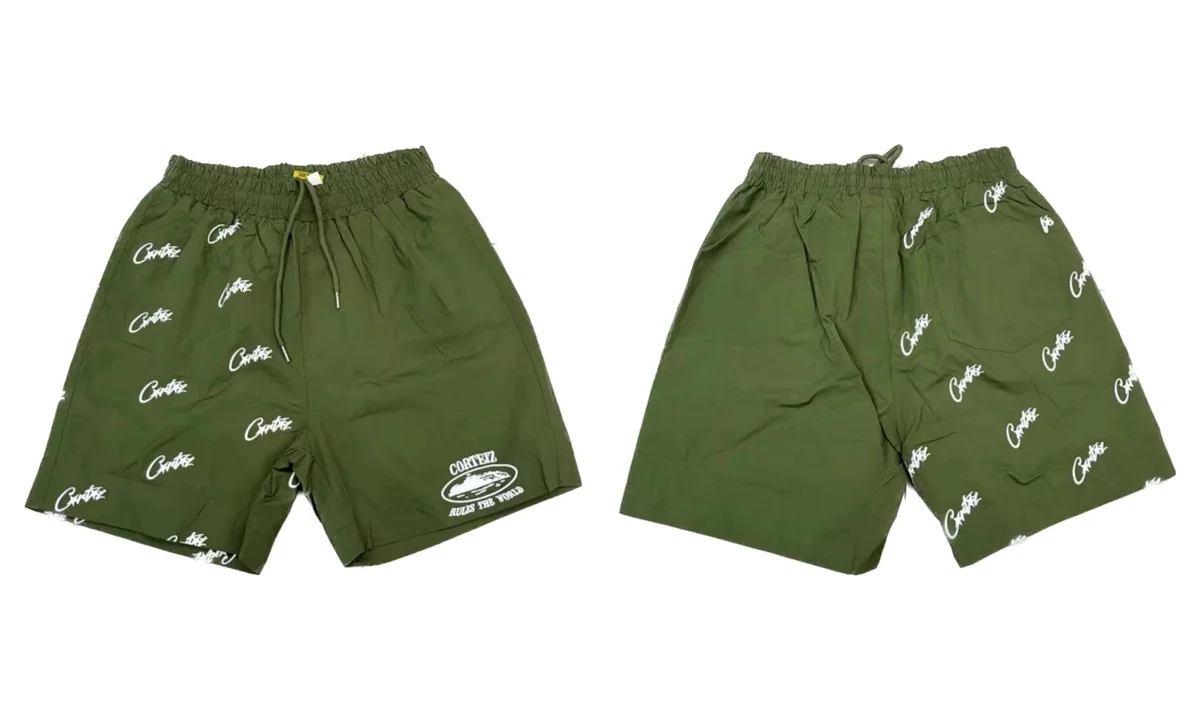 Corteiz Corteiz RTW 2001 Green All-Over Print Shorts Green - 1