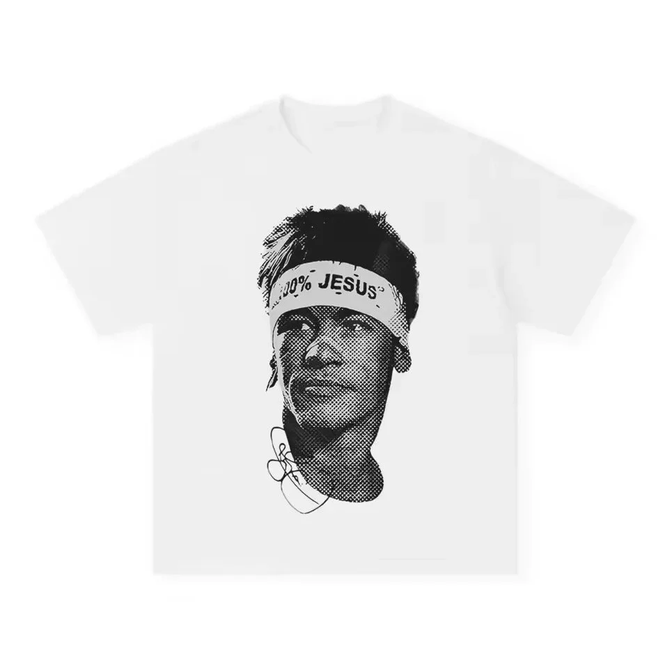 Other White '100% JESUS' Graphic T-Shirt White - 1