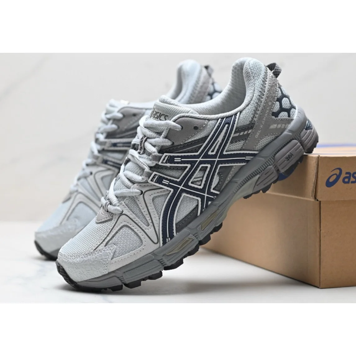 ASICS ASICS Gel-Kayano Light Grey/Navy Running Sneakers Grey - 1