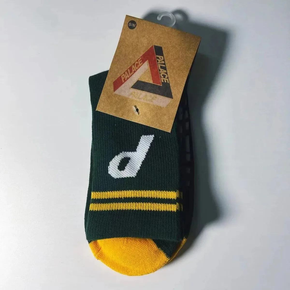 Palace Palace Large P Dark Green-Yellow Socks Green - 1