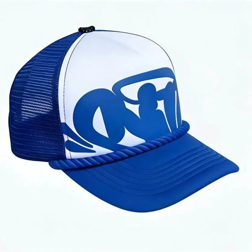 Other Unisex Blue & White Rope Brim Trucker Hat Blue - 1