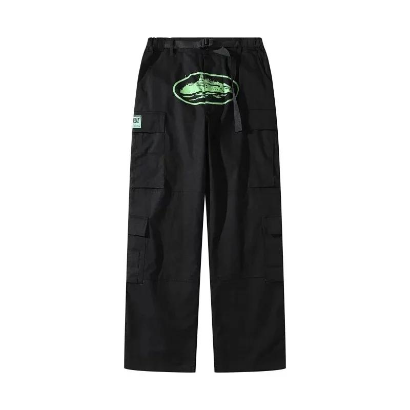 Other Black Green Print Cargo Pants Black - 1