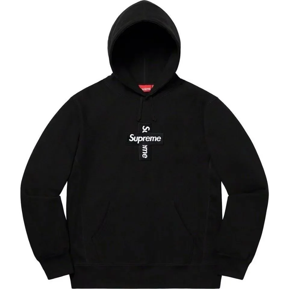 Supreme Supreme Cross Box Logo Black Hoodie Black - 1