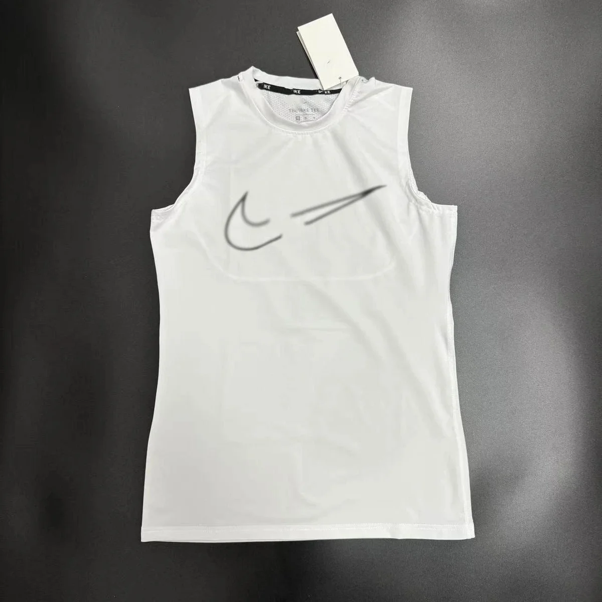 Nike Nike NK Large Logo Fitted Tank White Tops White - 1