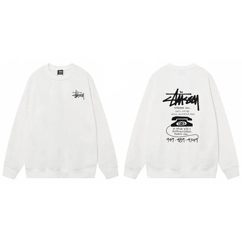 Stussy Stussy Stüssy Bear White Crewneck Sweatshirt White - 1