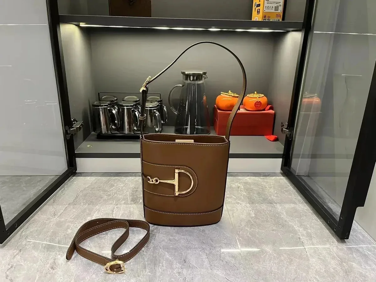 Other Brown Horsebit Bucket Bag Handbag Brown - 1