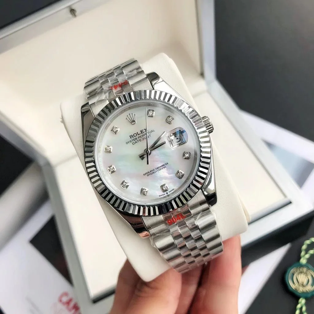 Rolex Rolex Datejust Silver Shell Pearl Dial Steel Bracelet Watch Silver - 1