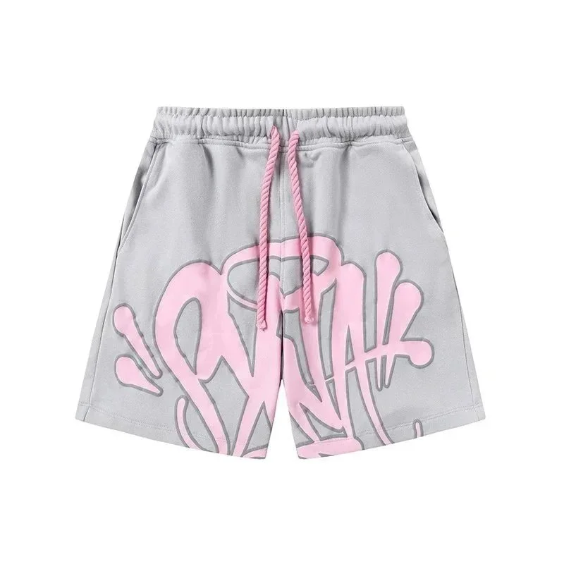 Other Light Grey Pink Graffiti Print Shorts Top Quality Grey - 1