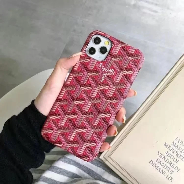 Goyard Goyard Monogram Burgundy Phone Case Red