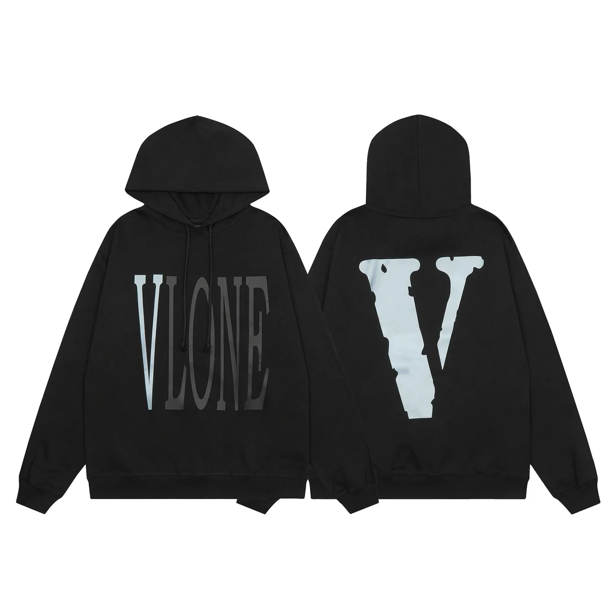 VLONE VLONE Staple Black with Elastic Hem Hoodie Black - 1