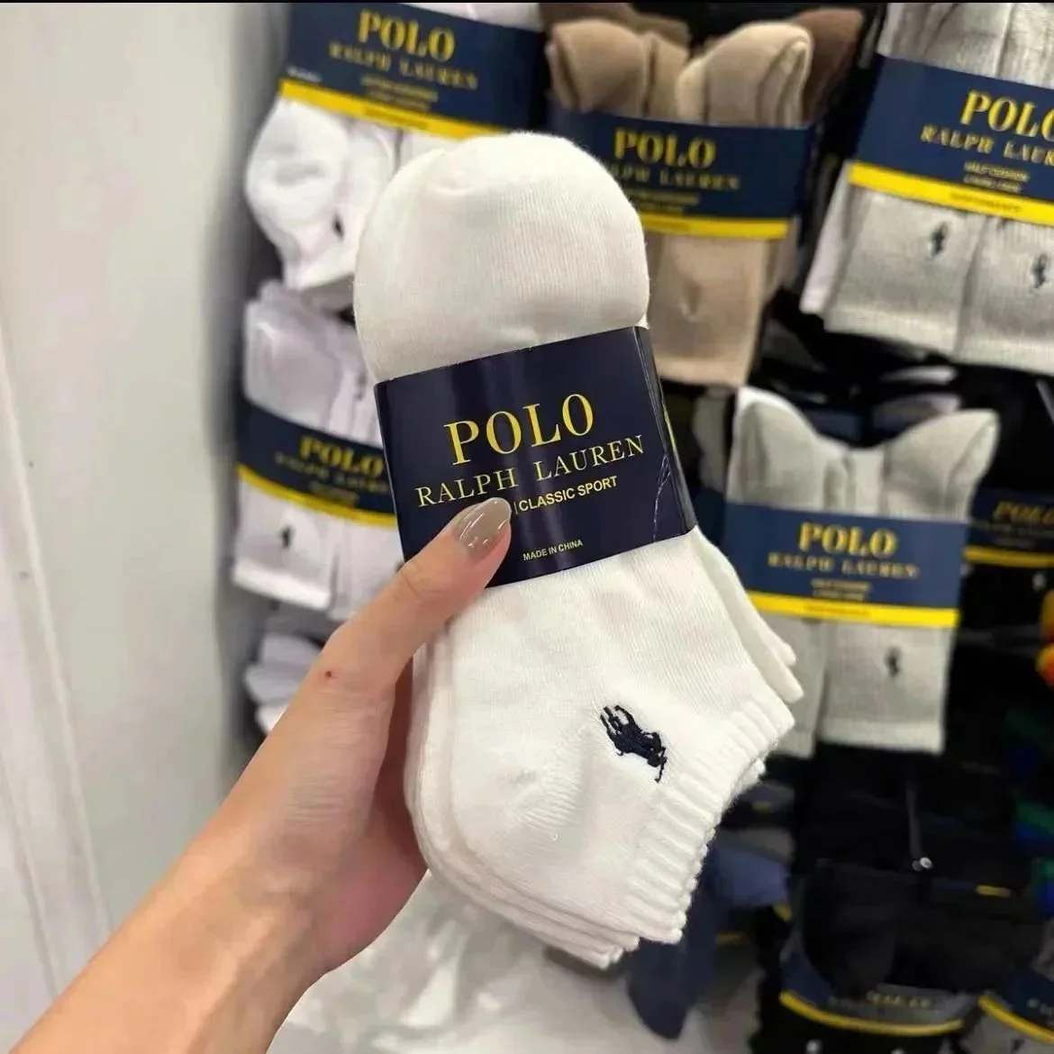Polo Ralph Lauren Polo Ralph Lauren White Classic Sport Socks White - 1