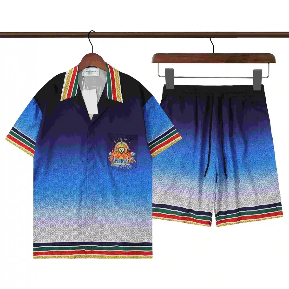 Casablanca Casablanca Tennis Club Gradient Shorts Set Blue - 1
