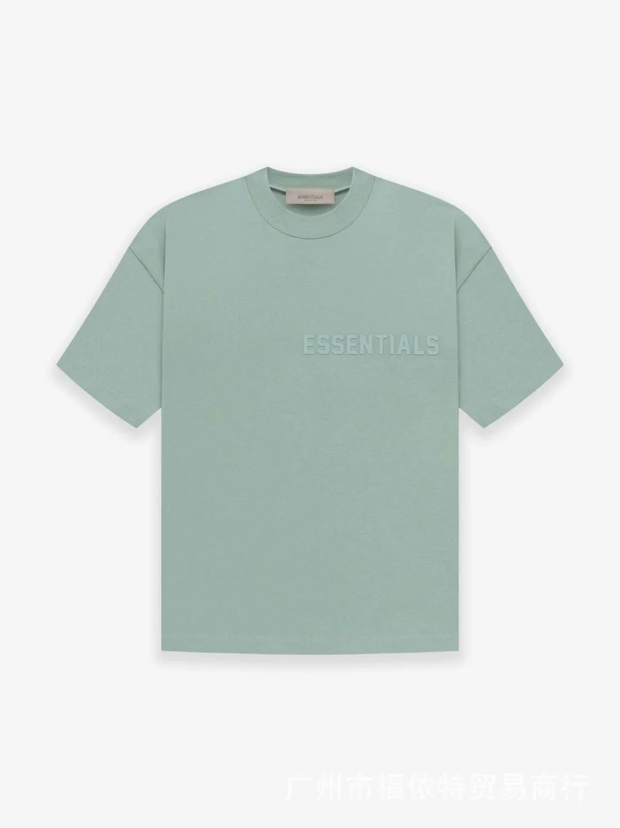 Fear of God Fear of God Essentials 652 梧桐色 T-Shirt Green - 1