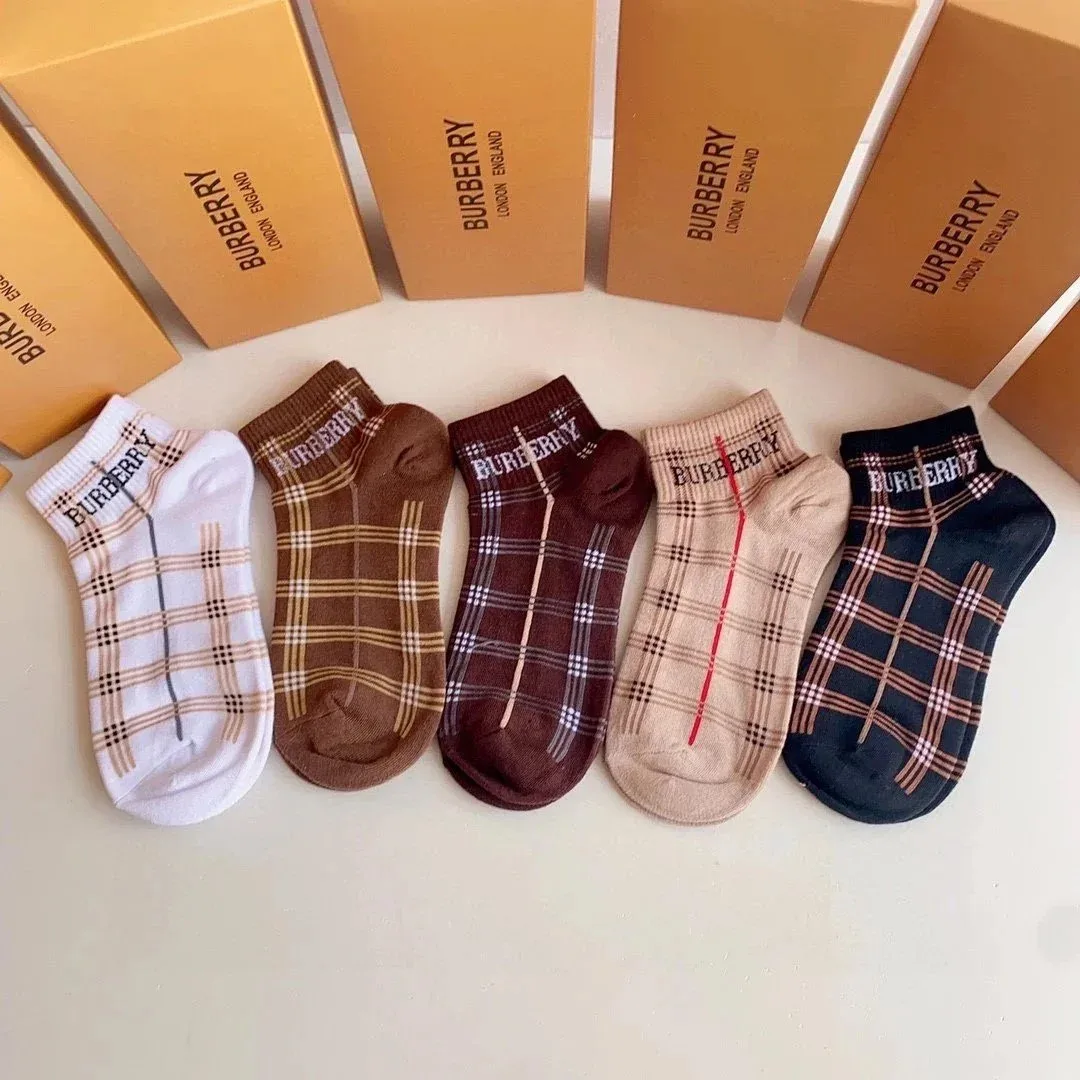 Burberry Burberry Plaid Socks Colorway Socks Brown - 1
