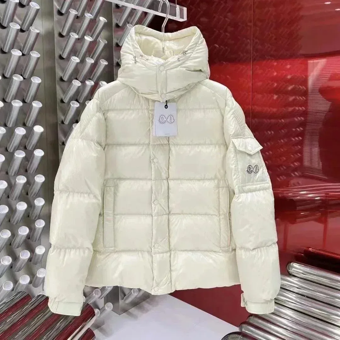 Moncler Moncler White Double Logo Puffer Jacket White