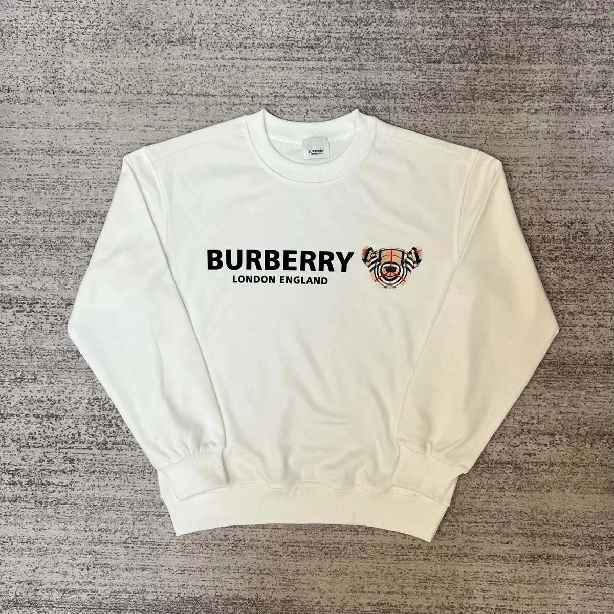 Burberry Burberry TB Monogram White Teddy Bear Sweatshirt White