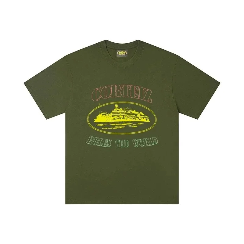 Corteiz Cortez Rules the World Olive Green T-Shirt Green - 1