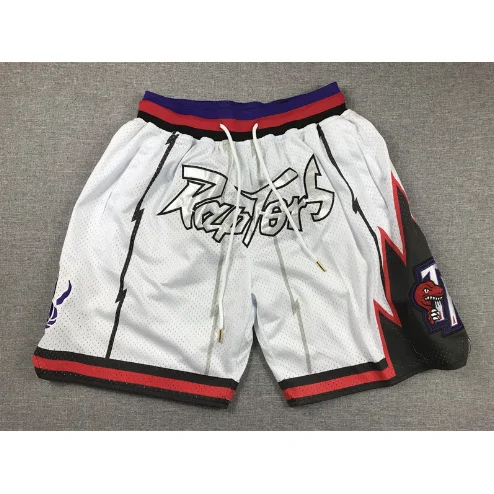 Other Toronto Raptors White Blue Trim Basketball Shorts White - 1