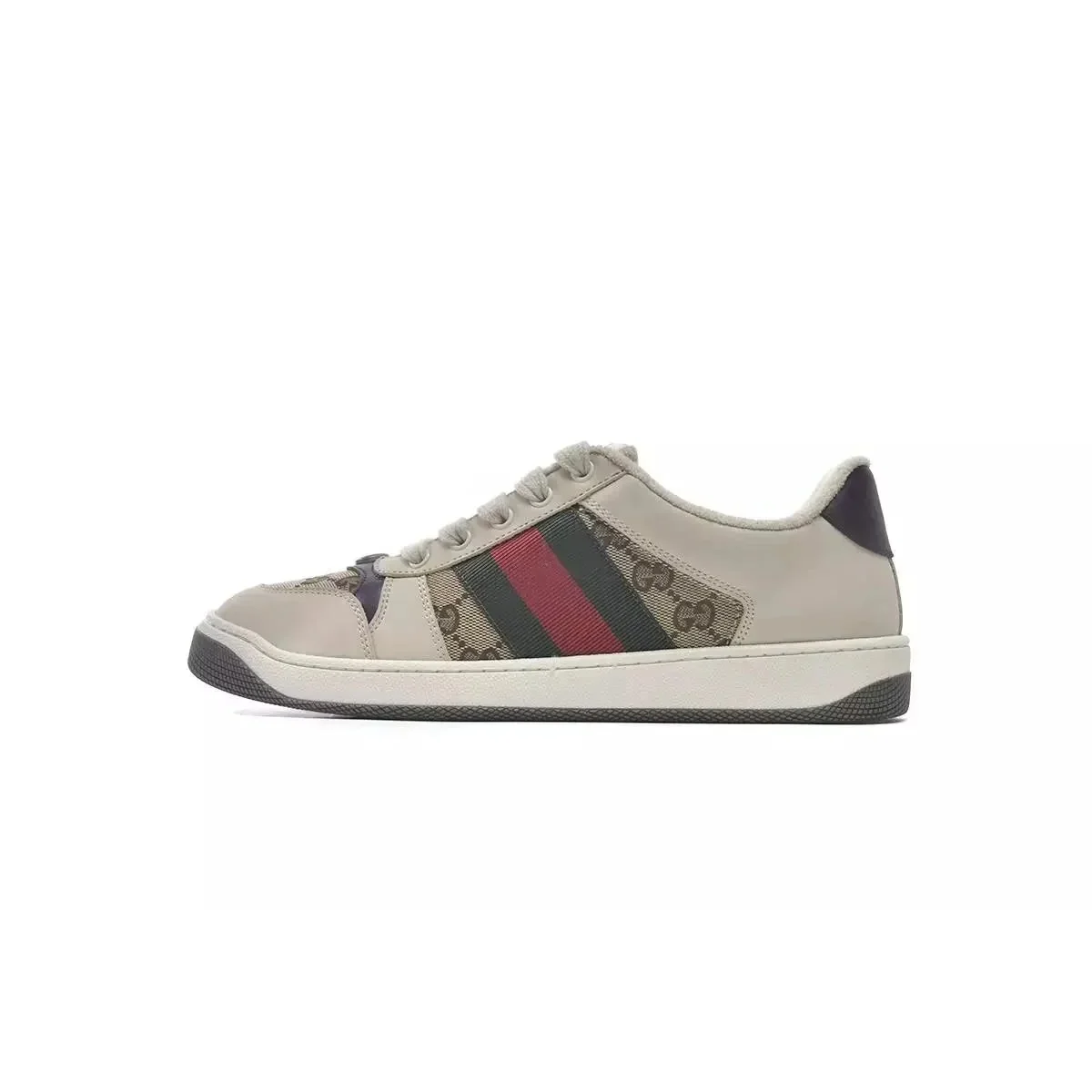 Gucci Gucci Ace Beige/Red-Green Web Sneakers Beige