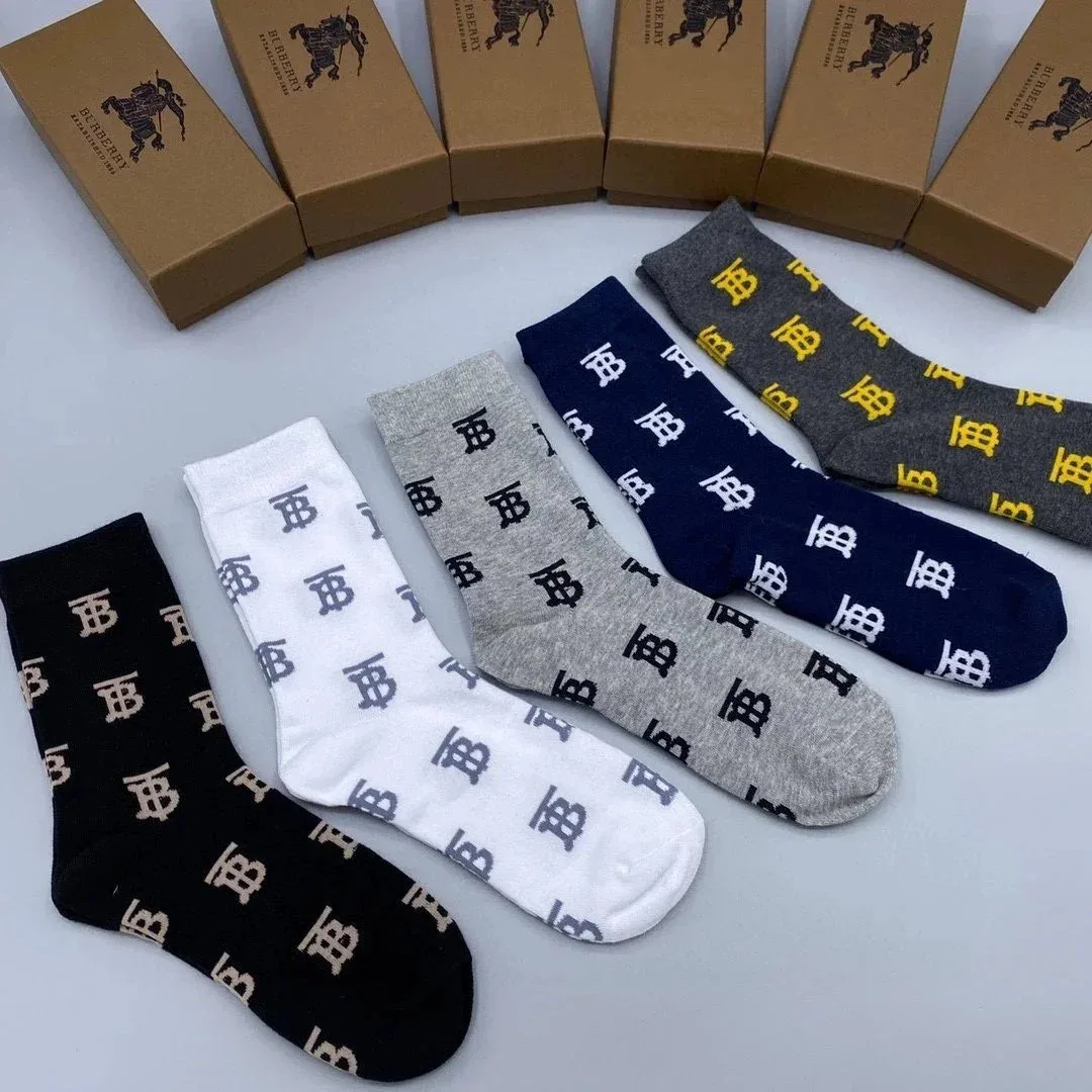 Burberry Burberry TB Logo Socks in Black, White, Grey, Navy Black - 1