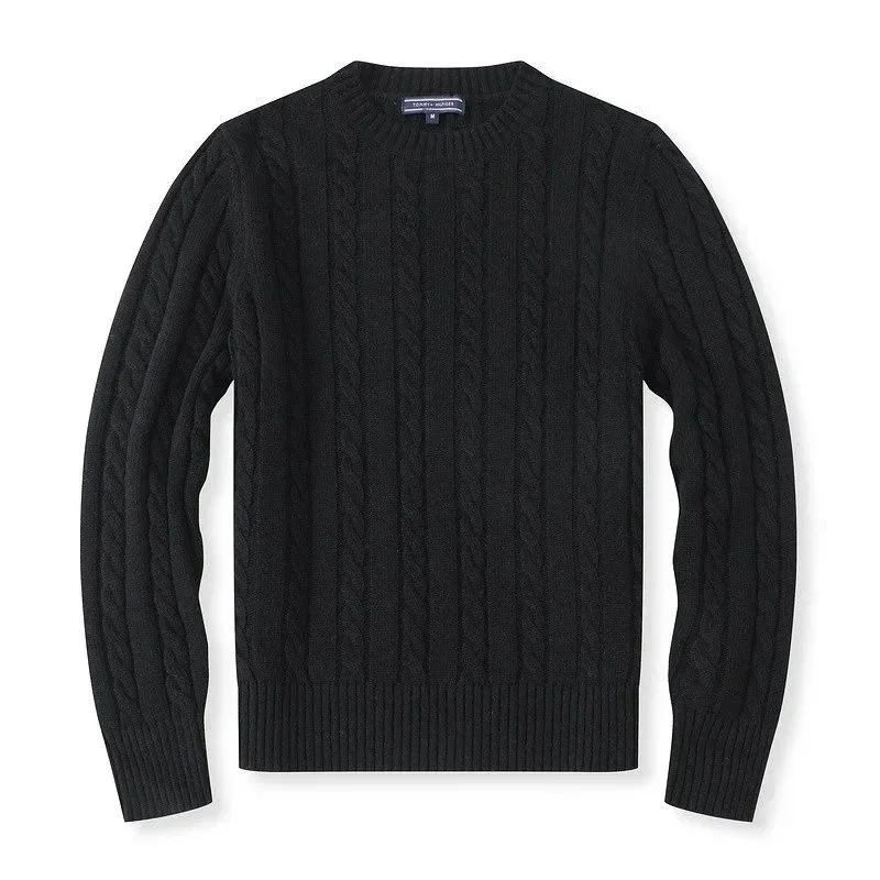 Tommy Hilfiger Tommy Hilfiger Men's Black Cable Knit Sweater Black - 1