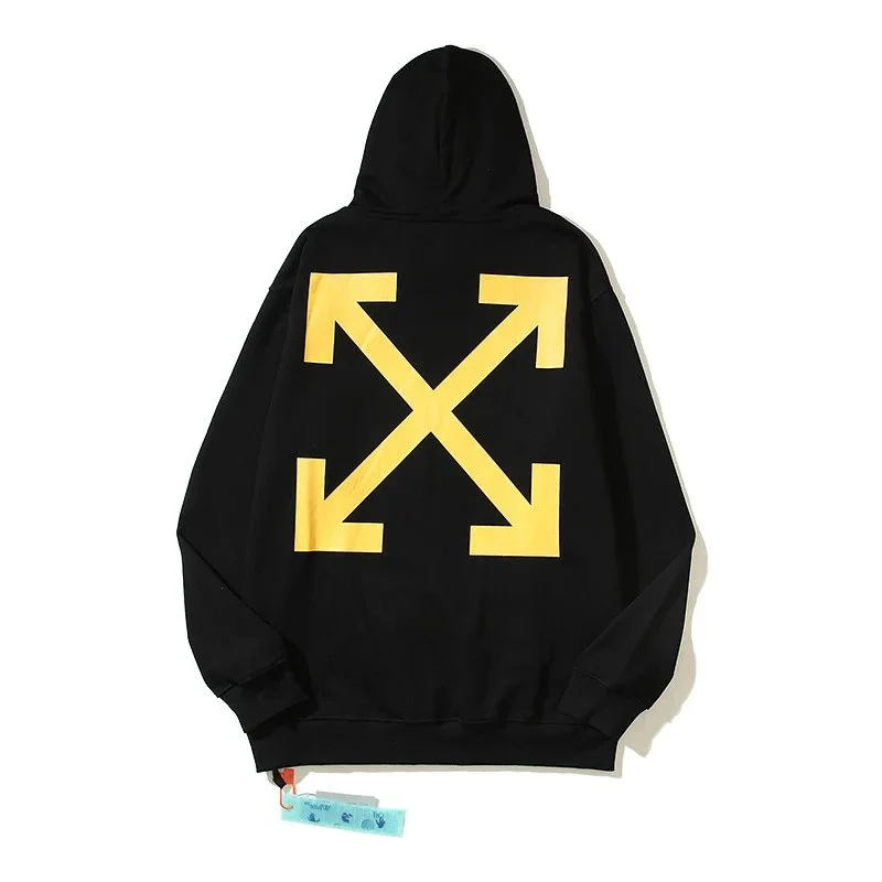 Off-White Off-White OW100 Black Hoodie with Yellow Arrows Black - 1