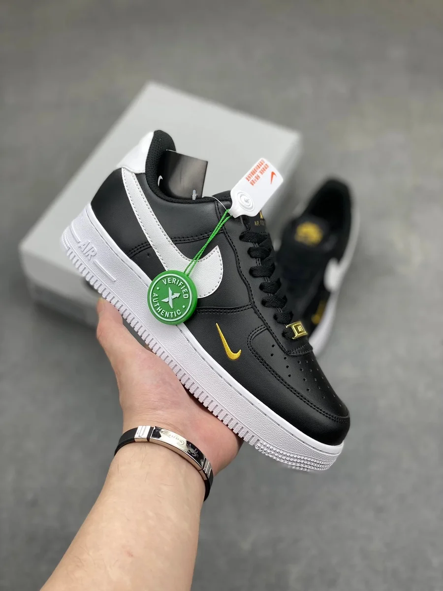 Nike Nike Air Force 1 Black/White/Gold Sneakers Black - 1