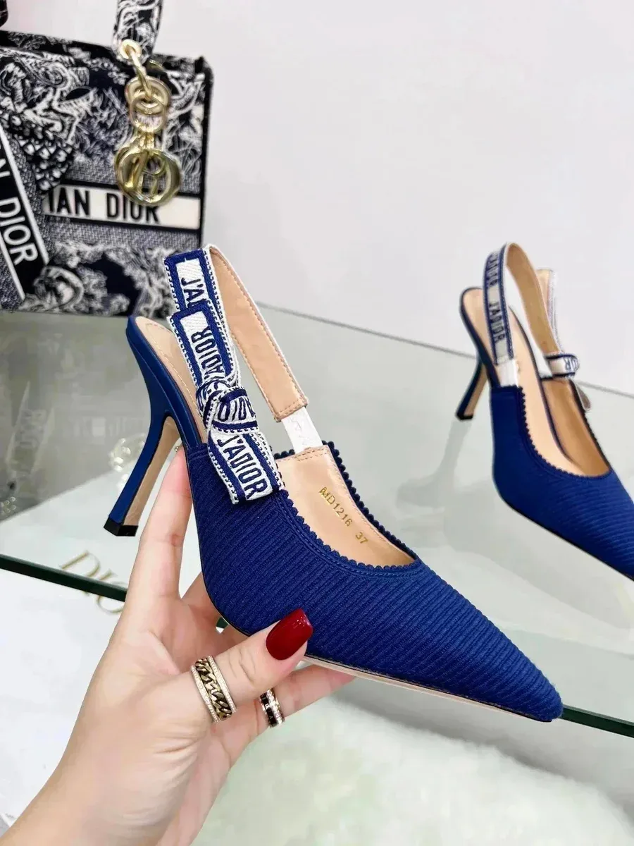 Dior Dior Lady Dior Blue Ribbon Heels Blue - 1