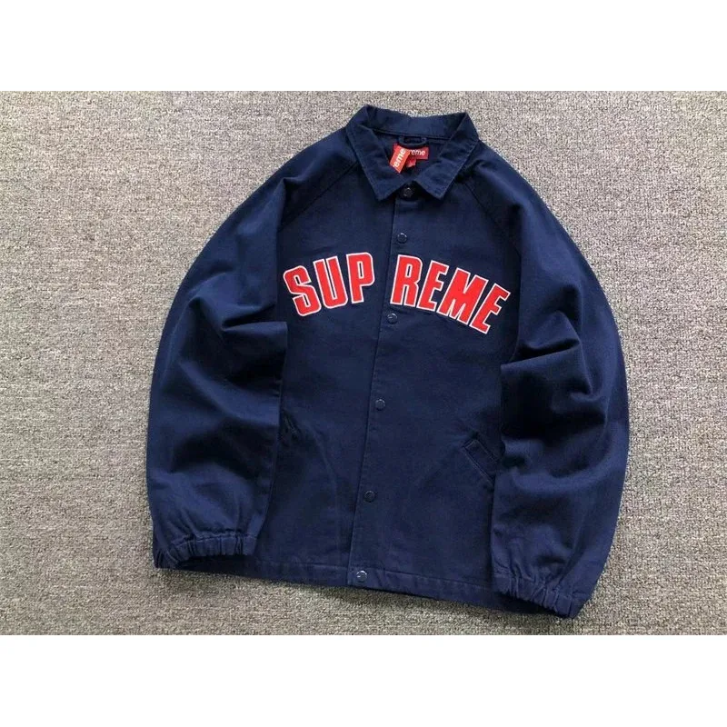Supreme Supreme Navy Red 'Supreme' Logo Jacket Navy - 1
