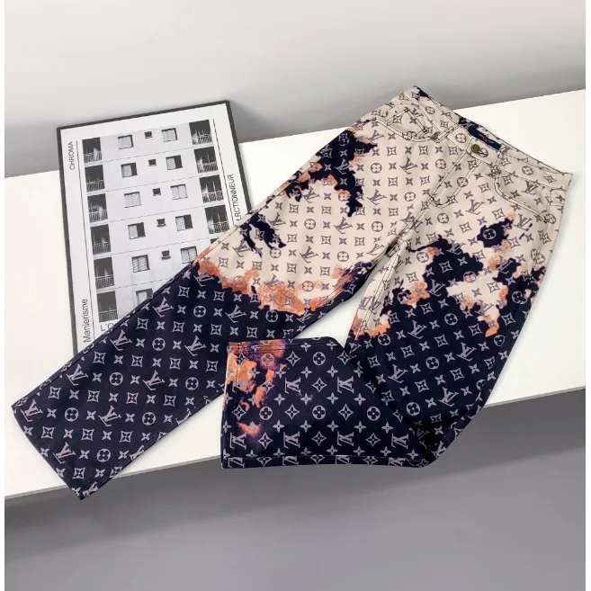 Louis Vuitton Louis Vuitton Navy/Orange Tie-Dye Monogram Pants Navy