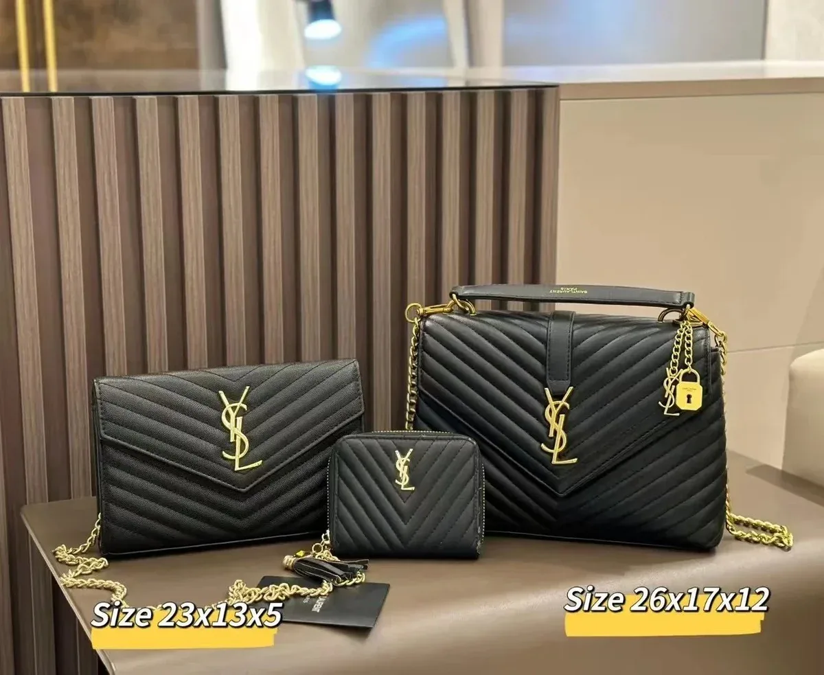 Saint Laurent Saint Laurent YSL Monogram Tote Black Leather Bag Black - 1