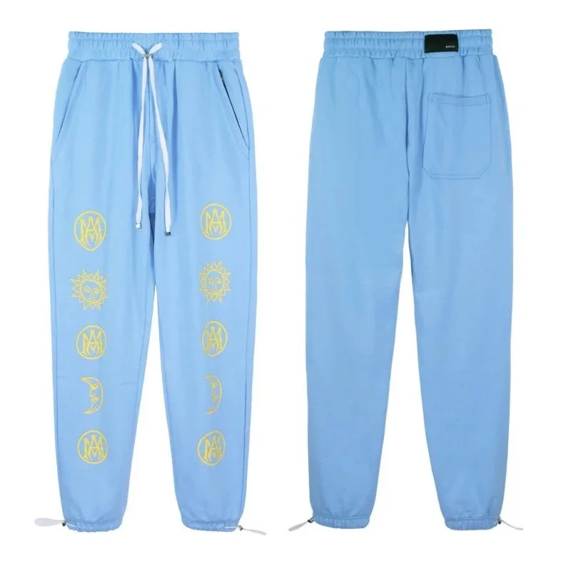Other Sky Blue Unisex Sweatpants with Celestial Print Blue - 1
