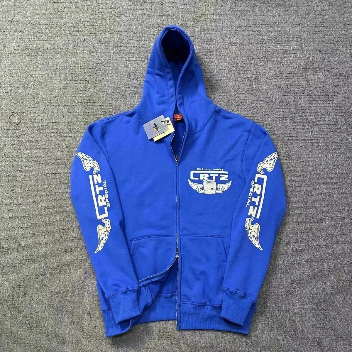 Corteiz Corteiz CRTZ Blue Zip-Up Hoodie Blue - 1