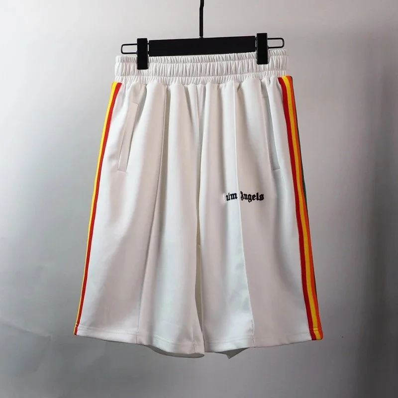 Palm Angels Palm Angels Stripes White Rainbow Shorts White - 1