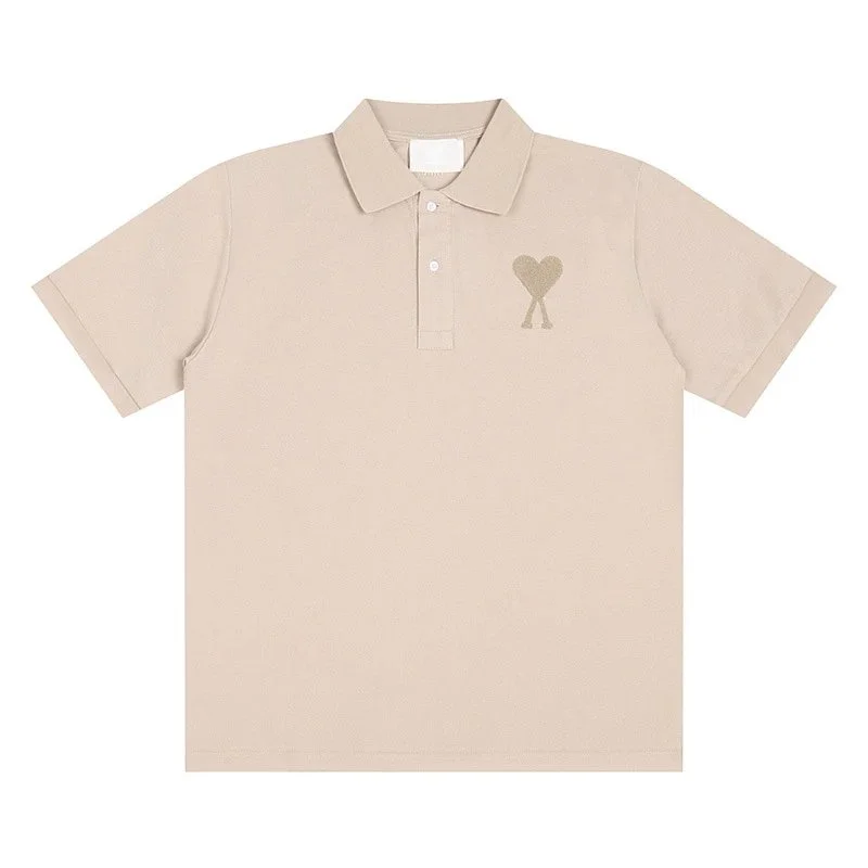 Ami Paris Ami Paris Ami de Coeur Khaki Polo Shirt Beige - 1