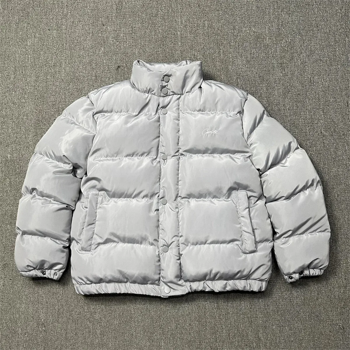 Corteiz Corteiz RTW Silver Puffer Jacket Silver - 1