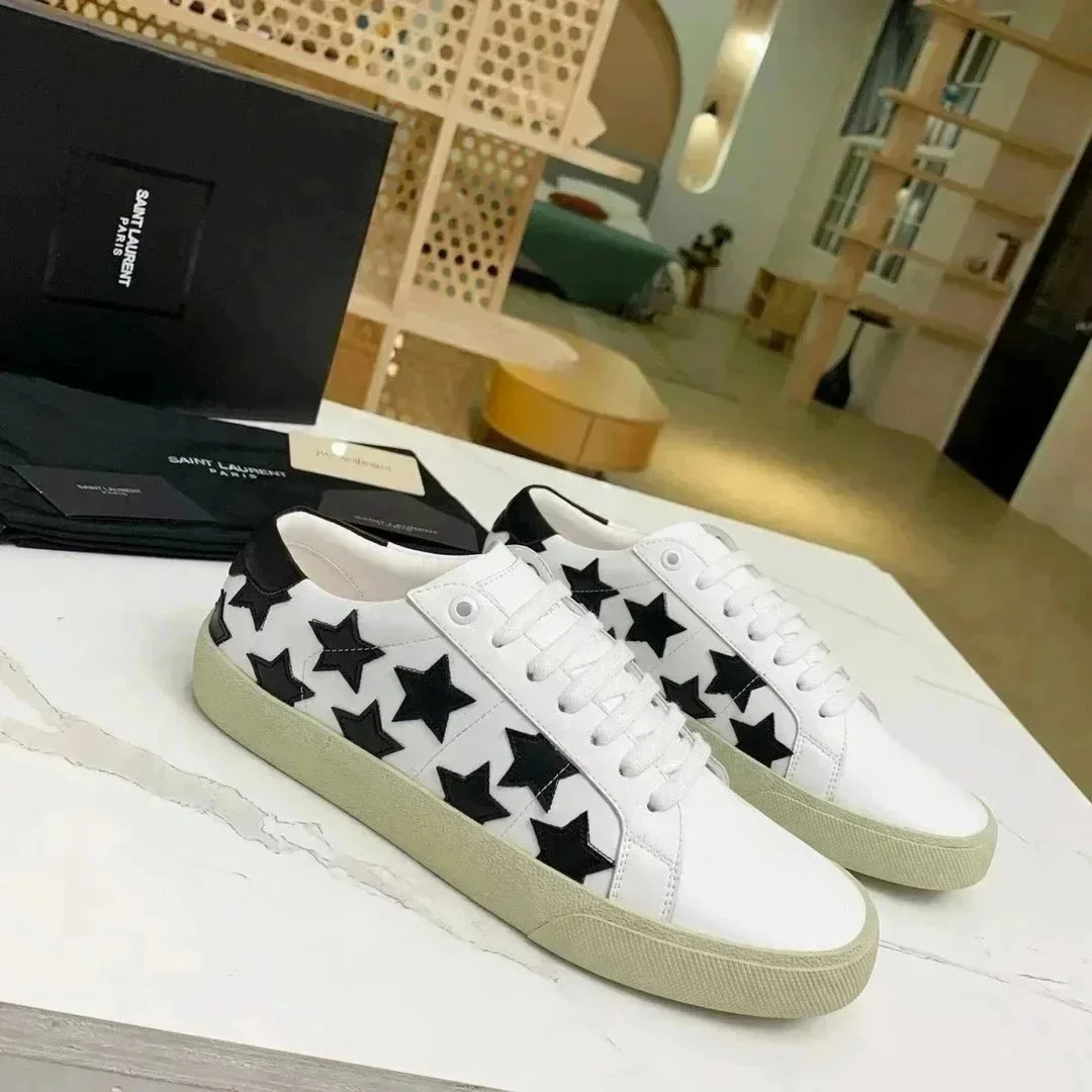 Saint Laurent Saint Laurent 10 White/Black Star Print Sneakers White