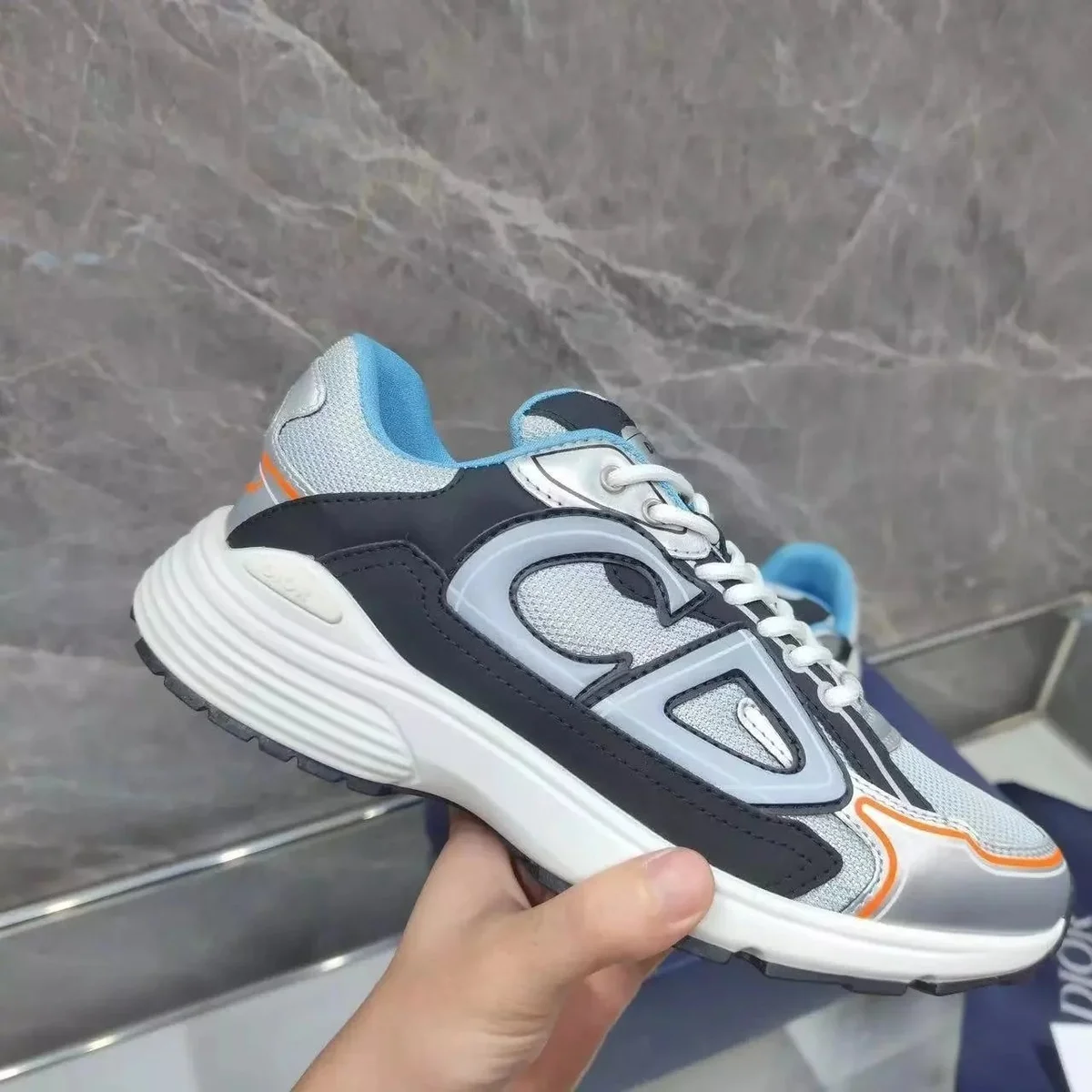 Dior Dior Lady Dior Grey/Blue Sneakers Grey - 1