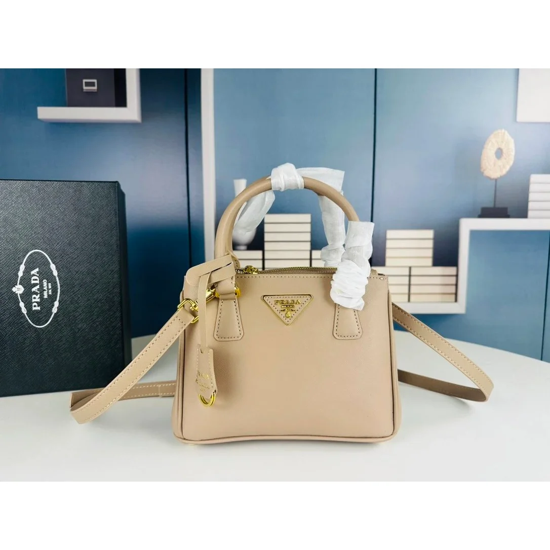 Prada Prada Saffiano Beige Mini Tote Bag Beige - 1